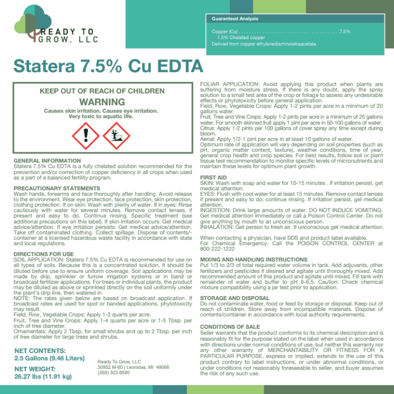 Statera 7.5% Cu EDTA
